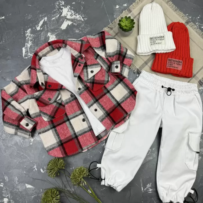 Сорочка дитяча в клітинку BEWARM red