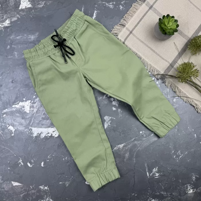 Штани дитячі джоггери Organic Cotton oliva