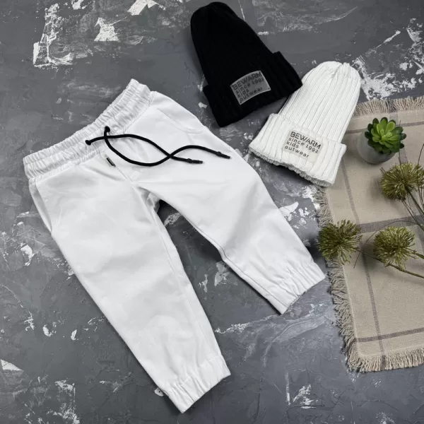 Штани дитячі джоггери Organic Cotton white