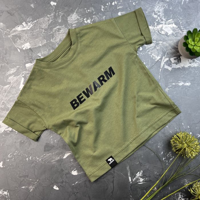 Костюм дитячий літній (шорти + футболка + жилетка) BEWARM білий/хакі