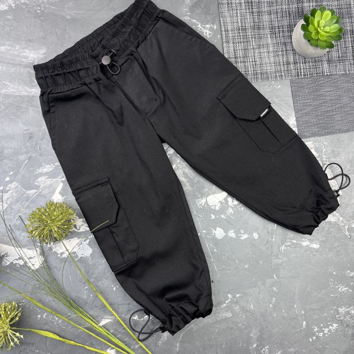Штани дитячі карго Organic Cotton black