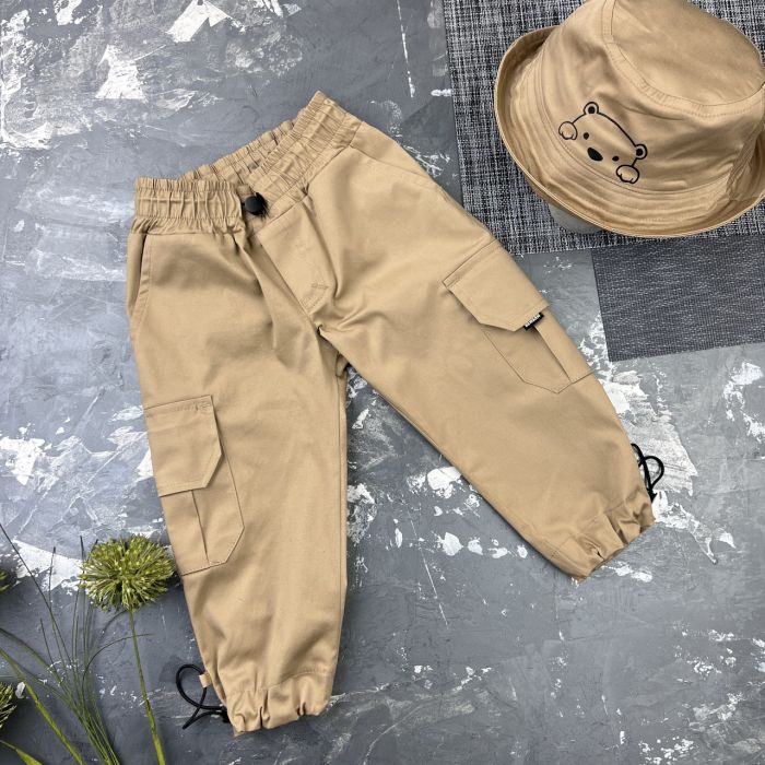 Штани дитячі карго Organic Cotton beige