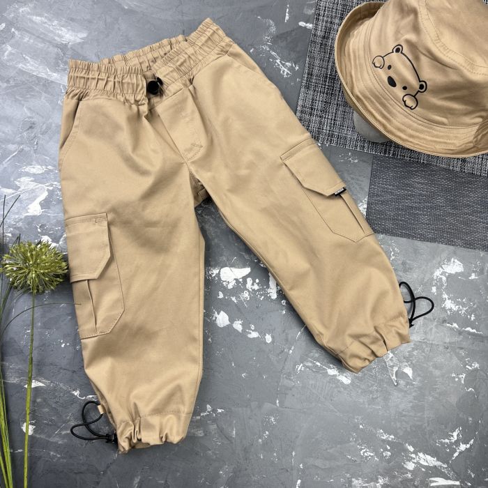 Штани дитячі карго Organic Cotton beige