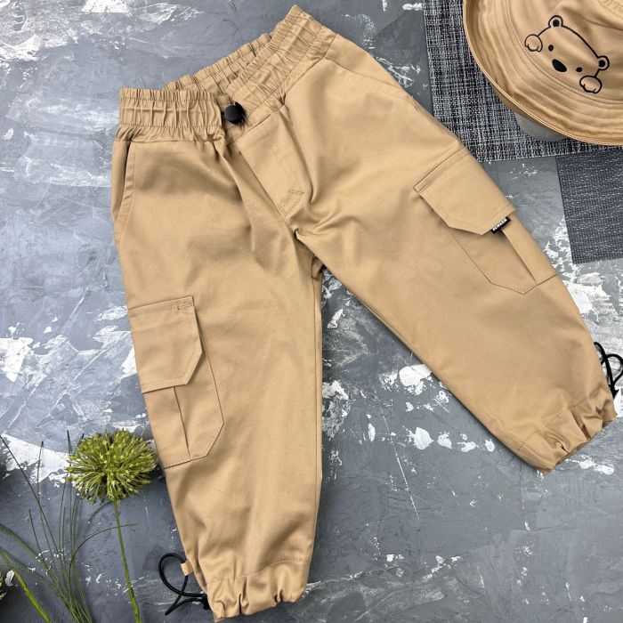 Штани дитячі карго Organic Cotton beige