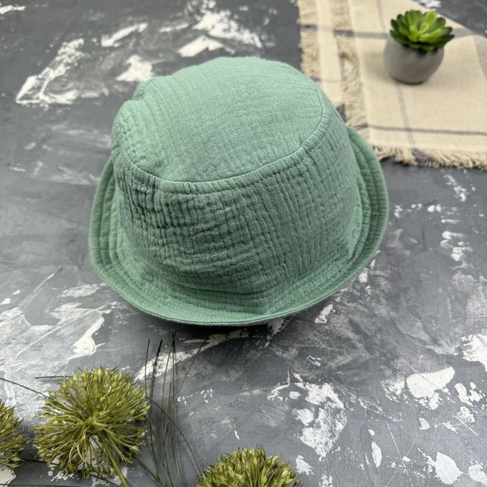 Костюм muslin cotton BEWARM дитячий штани + футболка + панамка Хакі