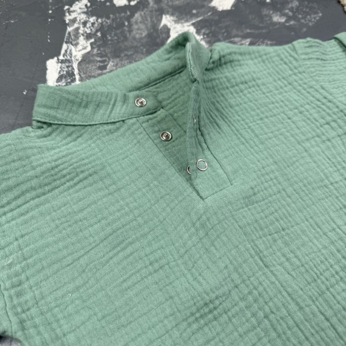 Костюм muslin cotton BEWARM дитячий штани + футболка + панамка Хакі