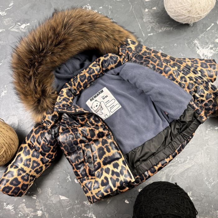 Комбінезон BEWARM Umka Leopard-Black дитячий зимовий роздільний