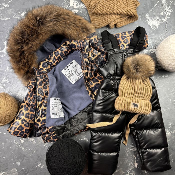 Комбінезон BEWARM Umka Leopard-Black дитячий зимовий роздільний