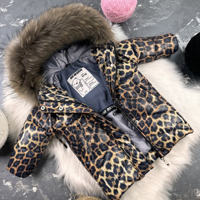 Куртка-пальто BEWARM Bakota Leopard дитяча зимова подовжена
