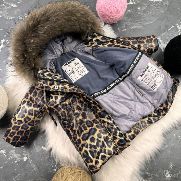 Куртка-пальто BEWARM Bakota Leopard дитяча зимова подовжена