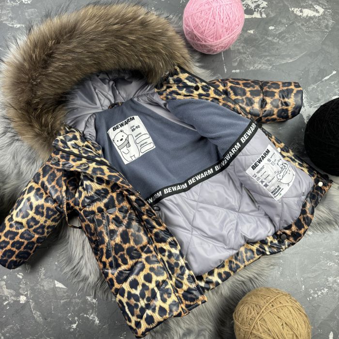 Куртка-пальто BEWARM Bakota Leopard дитяча зимова подовжена