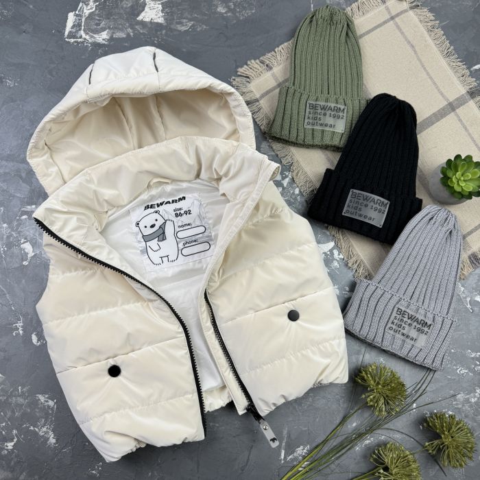 Жилетка дитяча демісезонна BEWARM Біла