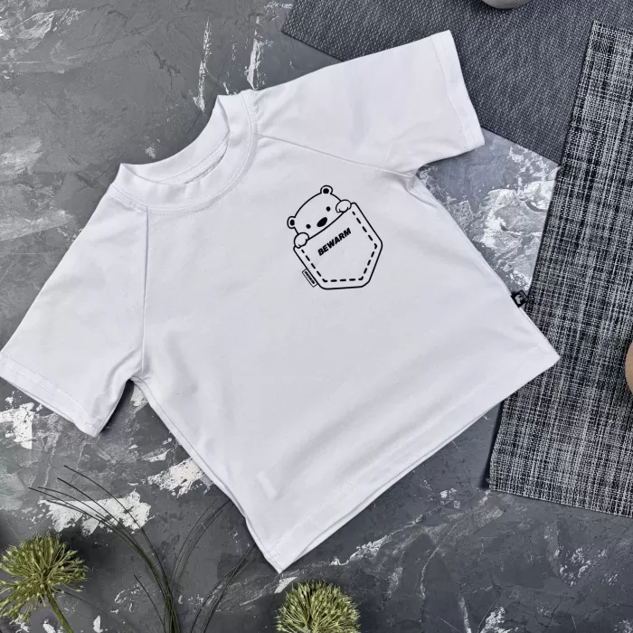 Костюм prettybear шорти+футболка+панамка дитячий Гірчиця/Білий