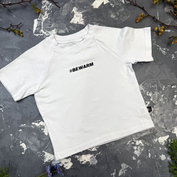 Дитяча футболка реглан #BEWARM white