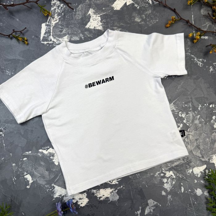 Дитяча футболка реглан #BEWARM white