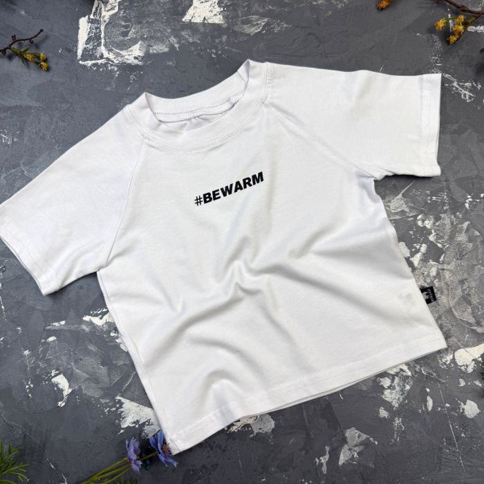 Дитяча футболка реглан #BEWARM white