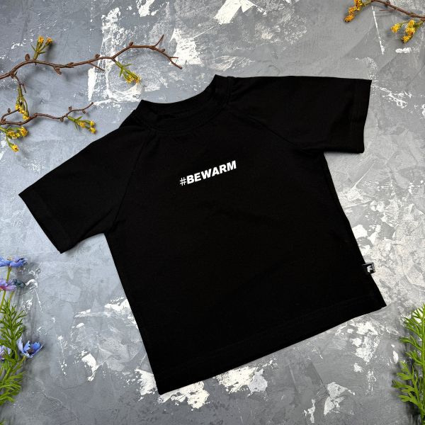 Дитяча футболка реглан #BEWARM black
