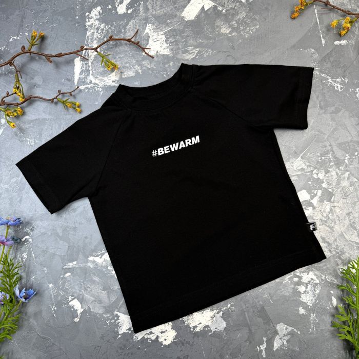 Дитяча футболка реглан #BEWARM black