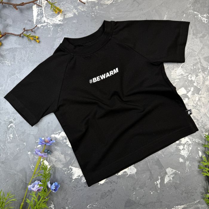 Дитяча футболка реглан #BEWARM black