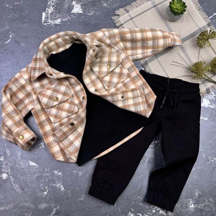 Комплект дитячий набір spring nature Beige on Black