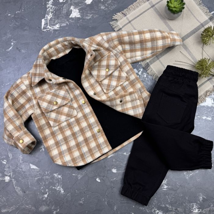 Комплект дитячий набір spring nature Beige on Black