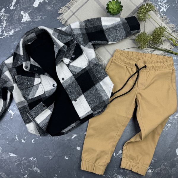 Комплект дитячий набір spring nature BlackBeige