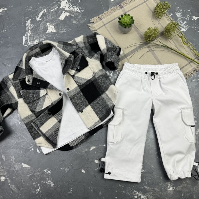 Комплект дитячий набір spring wind Black on White