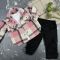 Комплект дитячий набір spring wind пудра/білий/чорний
