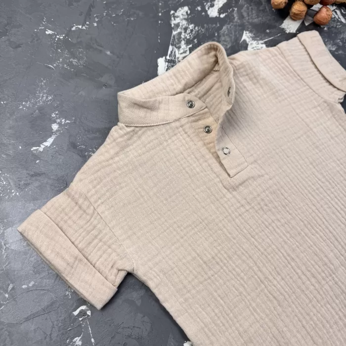 Костюм muslin cotton BEWARM дитячий шорти + футболка Беж