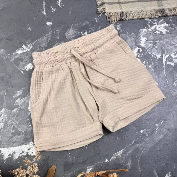 Костюм muslin cotton BEWARM дитячий шорти + футболка Беж