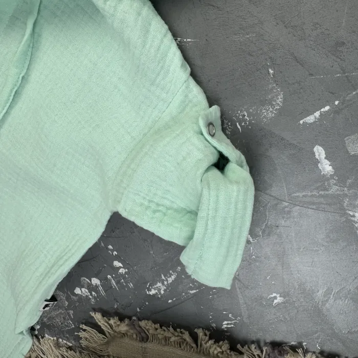 Мусліновий набір туніка + панама дитяча Muslin Cotton BEWARM Blue