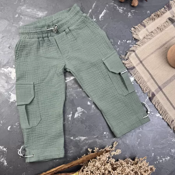 Штани муслінові карго khaki
