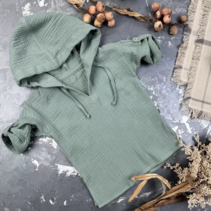 Комплект muslin cotton Khaki BEWARM дитячий (штани,футболка,панамка,шорти,туніка)