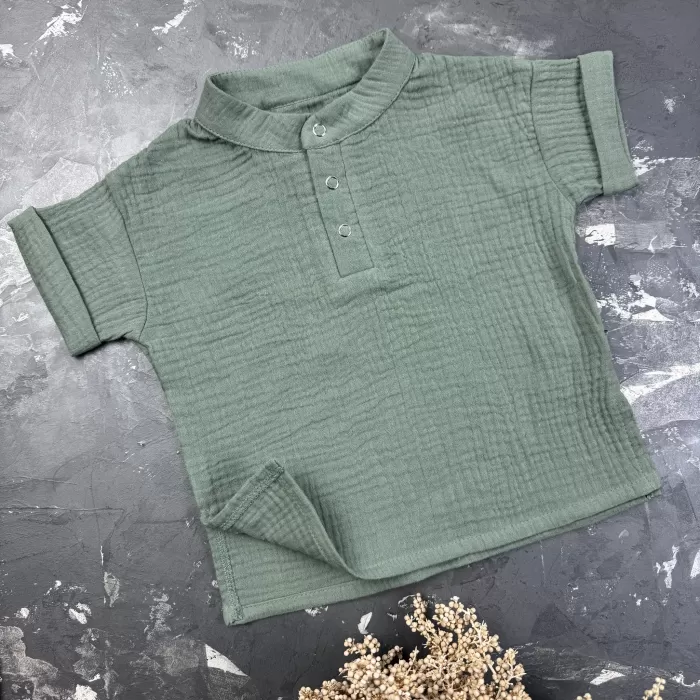 Комплект muslin cotton Khaki BEWARM дитячий (штани,футболка,панамка,шорти,туніка)