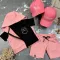 Костюм дитячий літній (шорти + футболка + жилетка) prettybear BEWARM рожевий/чорний