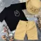 Костюм prettybear шорти+футболка+панамка дитячий Беж/Чорний