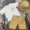 Костюм prettybear шорти+футболка+панамка дитячий Беж/Білий