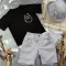 Костюм prettybear шорти+футболка+панамка дитячий Сірий/Чорний