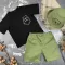 Костюм prettybear шорти+футболка+панамка дитячий Олива/Чорний