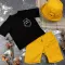 Костюм prettybear шорти+футболка+панамка дитячий Гірчиця/Чорний