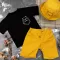 Костюм prettybear шорти+футболка+панамка дитячий Гірчиця/Чорний