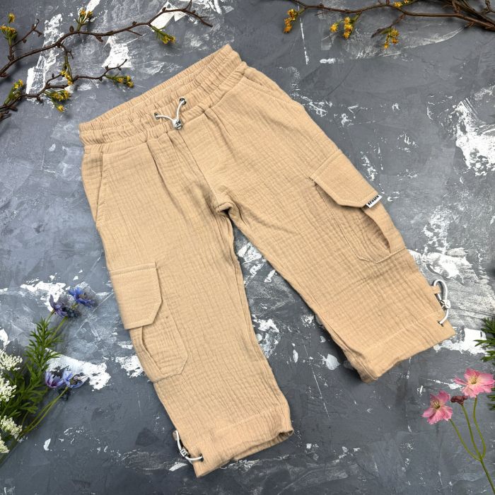 Костюм muslin cotton BEWARM дитячий штани + футболка Sand