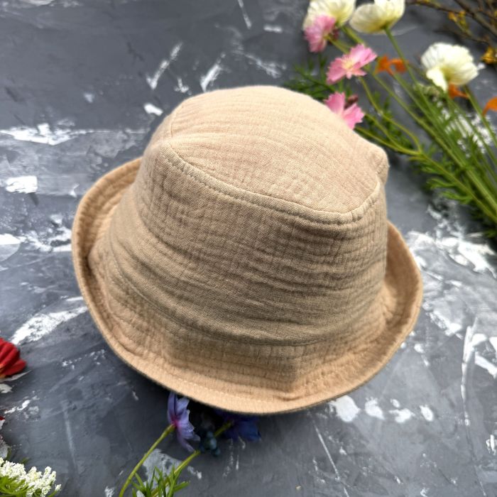Мусліновий набір туніка + панама дитяча Muslin Cotton BEWARM Sand