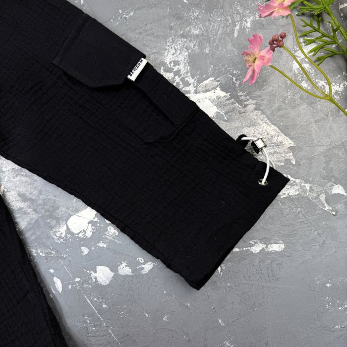 Костюм muslin cotton BEWARM дитячий штани + футболка Black
