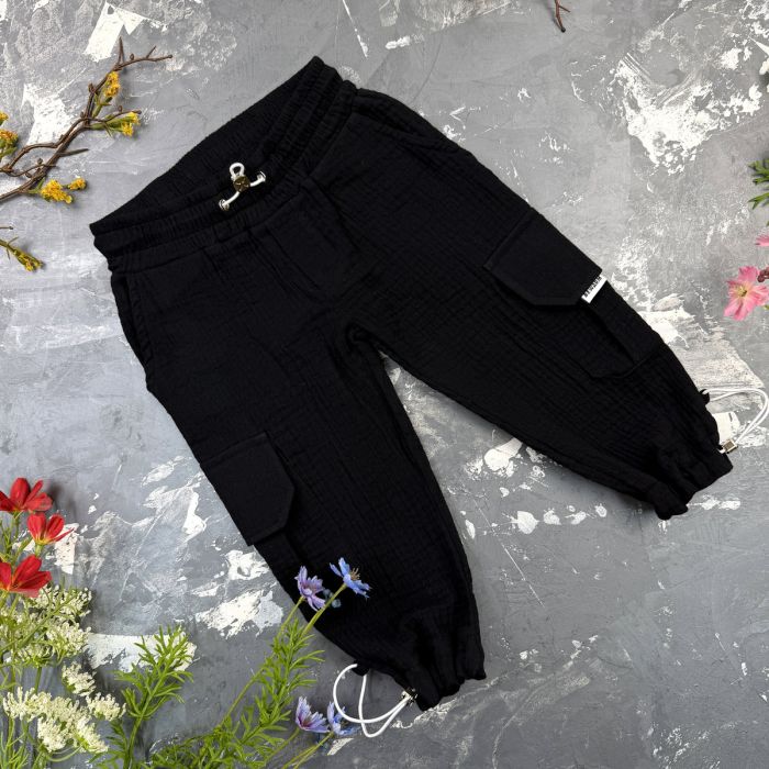 Костюм muslin cotton BEWARM дитячий штани + футболка Black