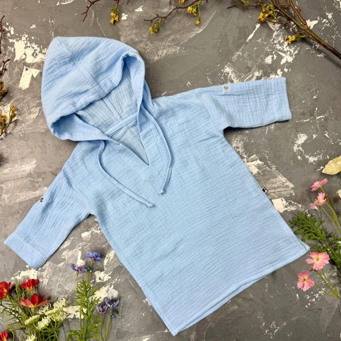 Муслінова Туніка дитяча Muslin Cotton BEWARM Sky-blue