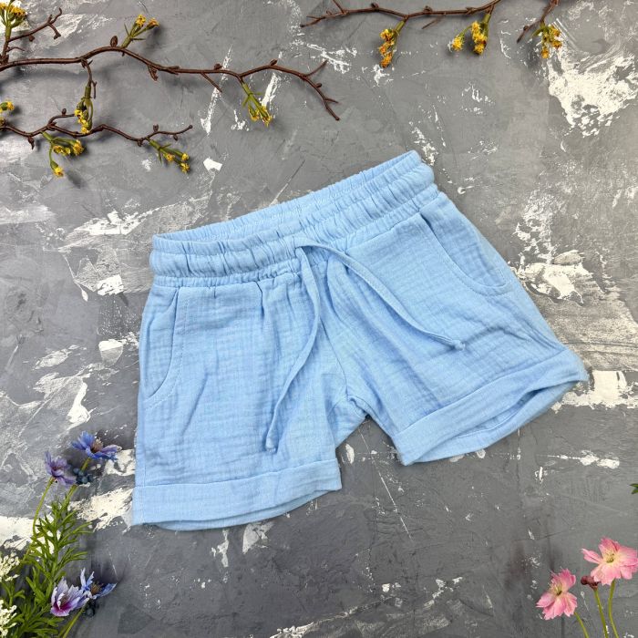 Комплект muslin cotton Sky-blue BEWARM дитячий (штани,футболка,панамка,шорти,туніка)