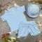 Костюм muslin cotton BEWARM дитячий шорти + футболка + панама Sky-blue