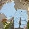 Костюм muslin cotton BEWARM дитячий штани + футболка + панамка Sky-blue