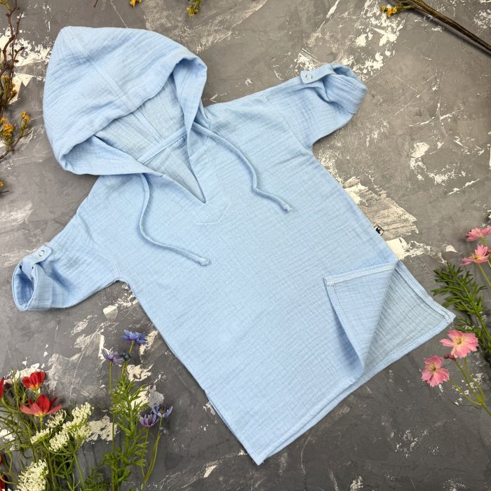 Муслінова Туніка дитяча Muslin Cotton BEWARM Sky-blue